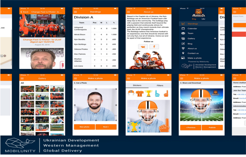 American Football Team Website and Sports Mobile App Development screenshot 3